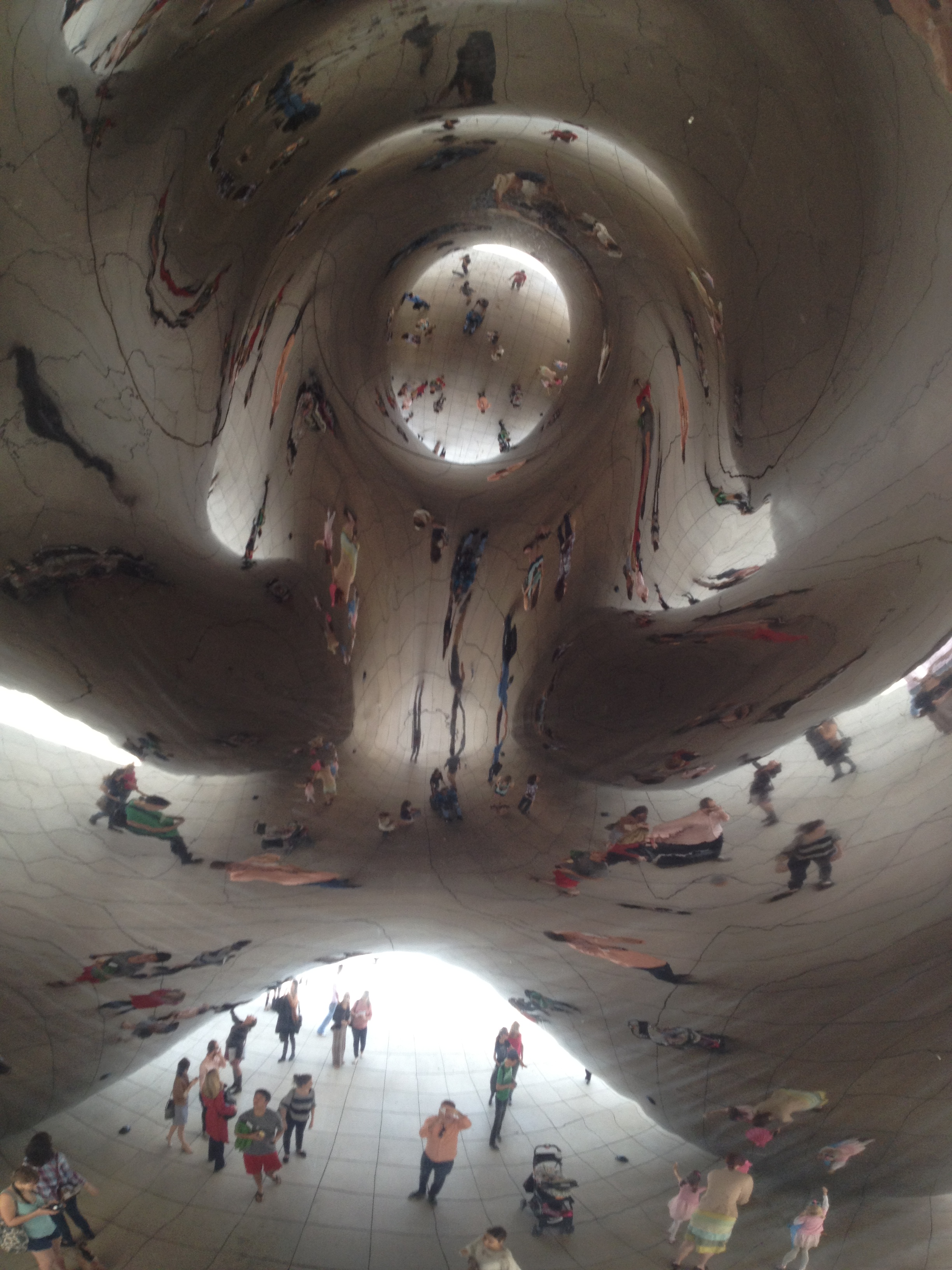 A view from under The Bean sculpture in downtown Chicago - The World or ...