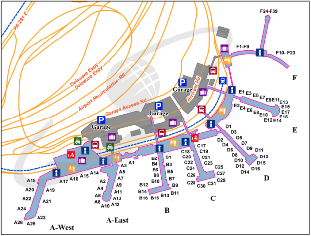 phl airport map