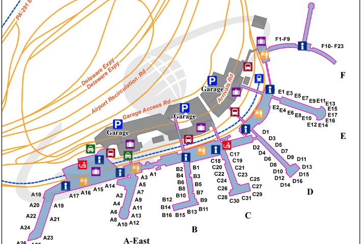 phl airport map