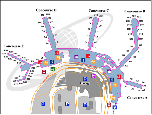 slc airport map